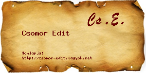 Csomor Edit névjegykártya